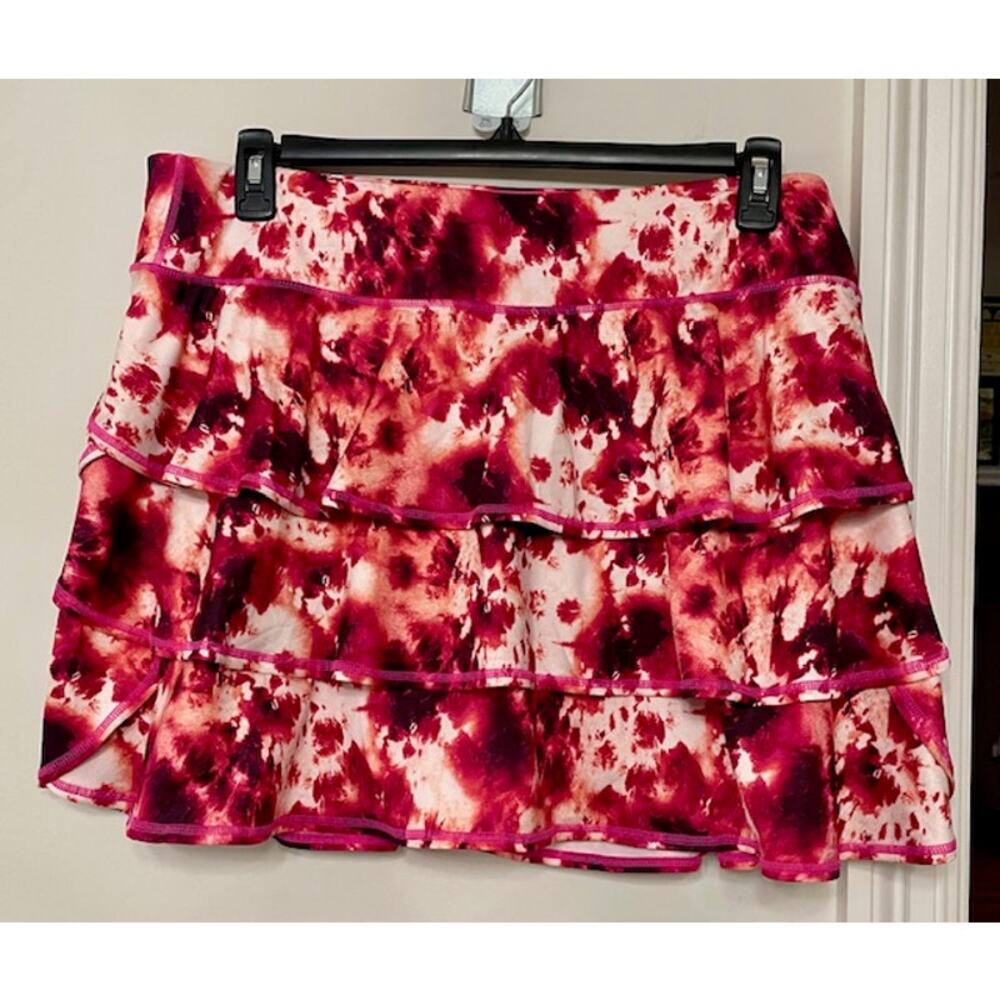 Ideology Pleated Skort Red/Pink Tye Dye 1X